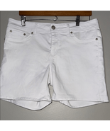 Seven7 White Jean Shorts Mid-Length Straight Cut - $17.64