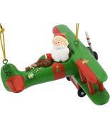 Tree Buddees Large Funny Aviator Santa Flying Plane Losing Christmas Ornaments - $22.95