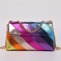New Jointing lic Colorful PU Handbag Shiny Cross Body Bag - £129.78 GBP