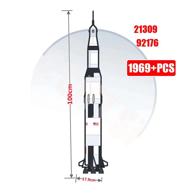 The Apollo Saturn V 92176 Building Blocks Space Rocket Idea Series Bric - £91.76 GBP+