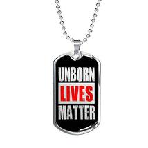 Express Your Love Gifts Unborn Lives Matter Prolife Dog Tag Stainless Steel or 1 - £54.40 GBP