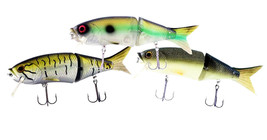 Swim Bait Lures with Soft Rubber Tail and Treble Hooks 5.5&quot; 3 Pack Multi-Color - £15.91 GBP