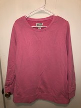 NEW Lands End Seriously Sweats SZ Large Pink Pullover Sweatshirt Cotton ... - $18.80
