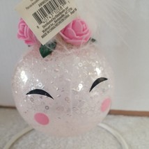 Holiday Time Clear w Glitter Glass 3&quot; Ornament Girl (NEW WITH TAG) - £12.17 GBP