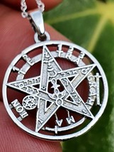 Tetragrammaton Pentagram Necklace 925 Silver Star Pendant 18&quot; Chain Occult Boxed - £35.71 GBP