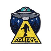 Funny Yeti Bigfoot Alien Abduction Space UFO Embroidered Patch Size: 3.2... - £5.92 GBP