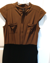 Ann Taylor Blouson Sheath Dress Size 8 Career Color Block Brown Black Vi... - £14.29 GBP