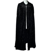 charades Adult Black Velvet Long hooded Cloak Halloween Costume - $24.74