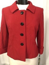 Tahari ASL Blazer Red 4 Button 3/4 Sleeve Fully Lined Size 8 NWT $129 - £38.66 GBP