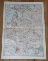 1902 Antique Map Of Western Russian Empire Russia Poland Ukraine Lithuania - £20.30 GBP
