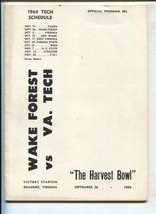 Virginia Tech vs Wake Forest NCAA Football Game Program 9/26/1964-Victory Col... - £69.52 GBP