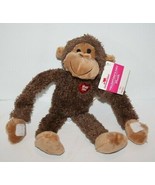 Walmart Monkey 10&quot; Hug Me Valentine Brown Plush Soft Toy Stuffed Animal ... - £16.23 GBP