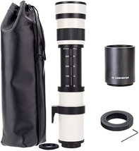 420-1600Mm 800Mm F/8.3 Manual Zoom Telephoto Lens + T-Mount For Canon Eos Dslr C - £188.07 GBP