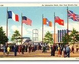 World&#39;s Fair Information Booth New York City NY NYC UNP Linen Postcard Q23 - £1.55 GBP