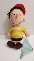 Vtg Peanuts Snoopy &#39;s friend LINUS VAN PELT w/blanket plush rag doll Det... - $22.99