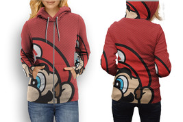 Super Mario   All Over Print Zipper Hoodie for Women - £21.81 GBP