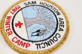 Vtg 1987 Sam Houston Winter Camp Gold Border Boy Scouts America BSA Camp Patch - £9.32 GBP