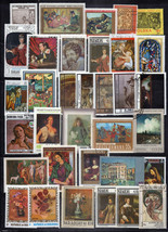 Art Stamp Collection Mint/Used Paintings Women Stained Glass ZAYIX 0424S... - $8.95