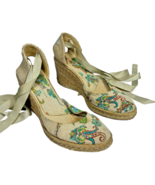 Tommy Hilfiger womens strappy ankle tie wedge espadrille sandals size 7.5M - €35,79 EUR