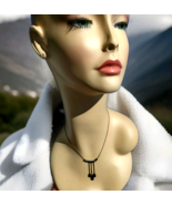 Sterling Silver 925 Deco Modernist Necklace Vintage Sapphire Paste 5.5 c... - $22,908.70 MXN