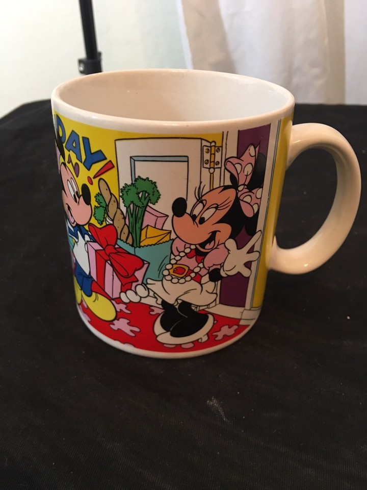 Disney Minnie Mouse Happy Birthday Mug Coffee Cup Mickey Goofy Donald Ap... - $19.90