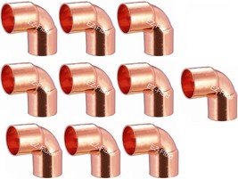 (10Pcs) Ez-Fluid Plumbing 1/2&quot; C X C Lf Short Radius Copper 90, Commercial - $35.99