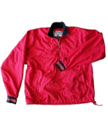 Y2K Champion Pullover Windbreaker Jacket Mens M Red Nylon 1/2 Zip Baggy ... - £11.76 GBP