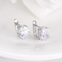 925 Silver Earrings Gemstone Sapphire Clip Earrings Women's Fashion Jewelry Blue - £17.68 GBP
