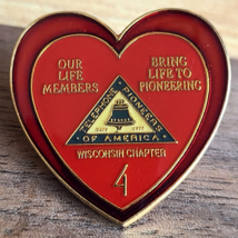 Wisconsin Chapter 4 Telephone Pioneers Of America Lapel Pin Enamel Heart... - $7.95