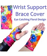 2 x Floral Wrist Support Brace Sleeve Compression Wrap Covers Carpal Pai... - $11.08 CAD