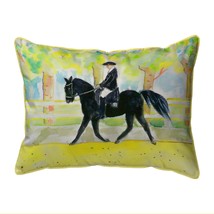 Betsy Drake Black Horse and Rider Extra Large 20 X 24 Indoor Outdoor Pillow - £55.68 GBP