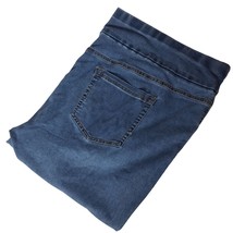 Woman Within Women&#39;s Capri Pull On Denim Pants Petite Size 28W Solid Blue - $27.72