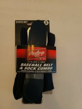 Rawlings Baseball Elastic Belt and Sock Combo COLOR Navy Blue Size SMALL NEW!! - $16.71