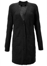 Aniston Selected Cardigan Lungo IN Nero UK 22 Forti (fm9-9) - $37.81