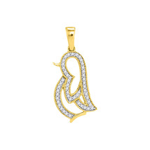 10k Yellow Gold Womens Round Diamond Penguin Bird Animal Fashion Pendant... - £141.85 GBP