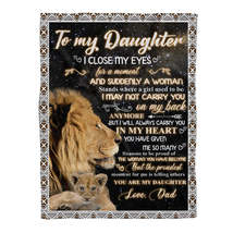 One Piece Of Flannel Blanket Printing Dad Gave My Daughter A Lion Blanket - £50.75 GBP+