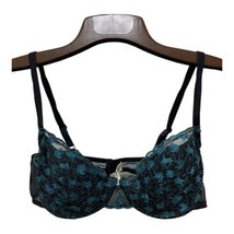 38D 4415 Discontinued Black/Blue Lace Liz Claiborne Underwire Bra FREE S... - $18.37