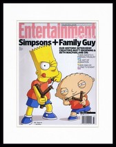 Simpsons Family Guy Framed ORIGINAL 2014 Entertainment Weekly Cover Bart Stewie - £27.39 GBP