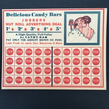Vintage 1920s Gambling Punch Out Card Advertising Jobbers Nut Roll Candy... - $167.57 MXN