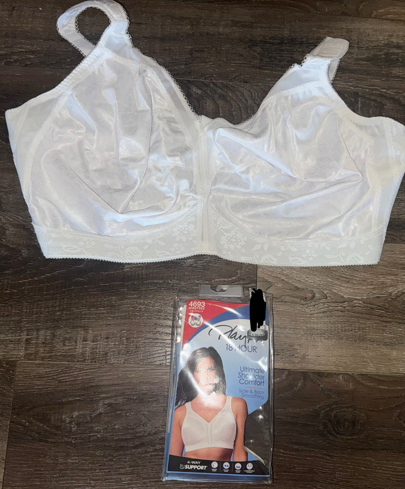 Playtex ~ Women&#39;s Full Figure Bra White 18-Hour #4693 Cushion Straps ~ 54DD - $27.71