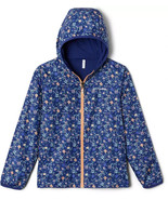 Columbia Youth Reversible Pixel Floral Blue Grabber Rain Jacket Size Lar... - $557.81 MXN