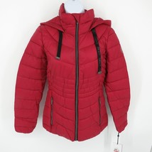 DKNY Women&#39;s Red Hooded Packable  Zip Front Jacket XS NWT $190 - £58.05 GBP