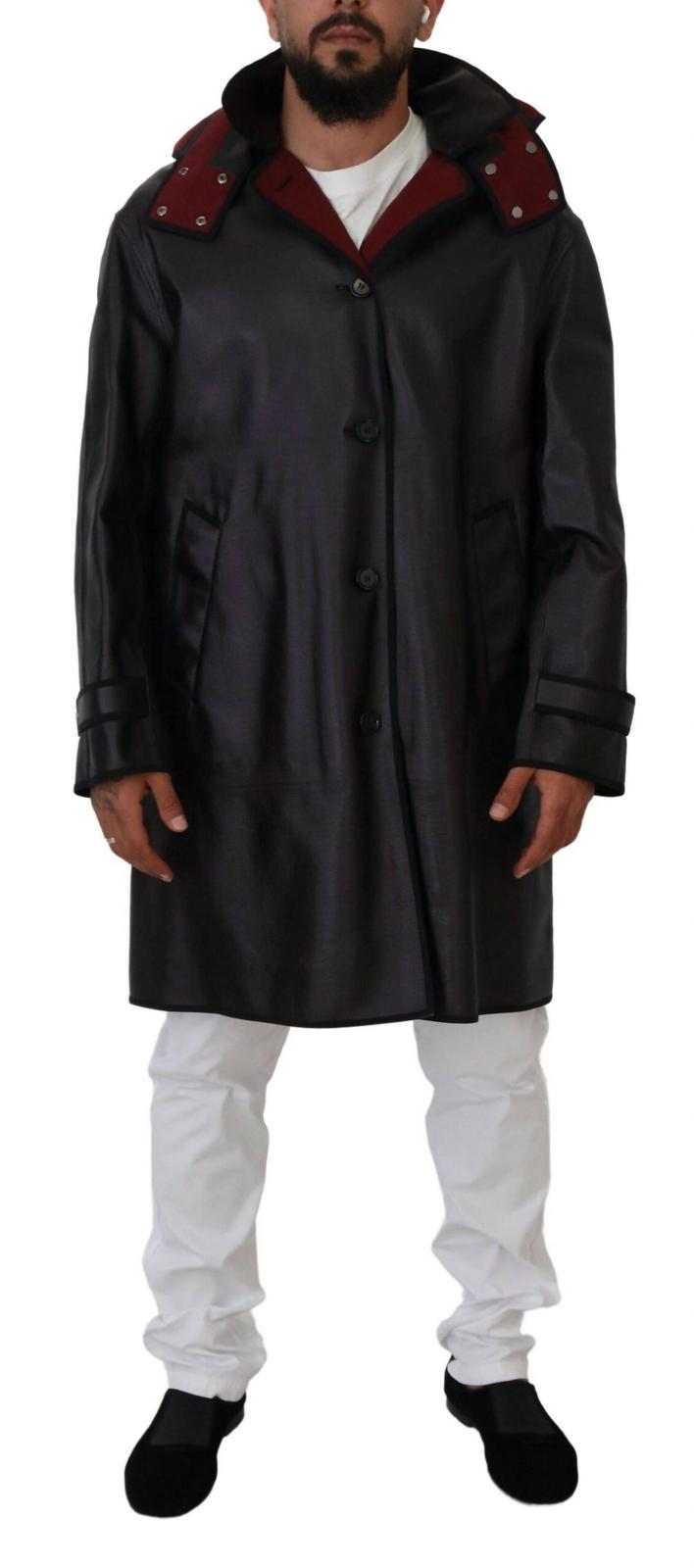 Dolce &amp; Gabbana Men&#39;s Coat Black Bordeaux - $3,120.00