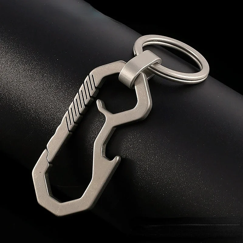 High-End Titanium Keychain Luxury Men Car Key Chain Key Ring Ultra Light... - £8.61 GBP