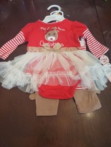 My First Christmas Girls 3-6 Months 2 Piece Set - £18.14 GBP