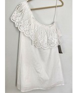 Chelsea 28 White Eyelet One shoulder Peasant Prairie Festival Hippie Dre... - $41.10 CAD