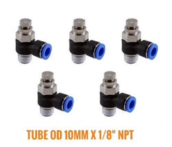 5 Pcs, Air Flow Control Valve Tube OD 10mm X 1/8" NPT Pneumatic Push In ... - $29.85