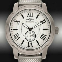 NEW Balmer 14058 Mens Noble Swiss Chronograph White Dial Gunmetal Grey Watch - £101.25 GBP