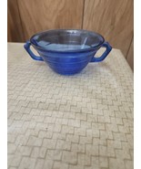 Vintage Hazel Atlas Moderntone Cobalt Blue Glass Cream Soup Bowl  - $18.99