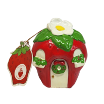 Vintage 1980&#39;s Strawberry Shortcake House Paper Mache Christmas Tree Ornament - £69.72 GBP